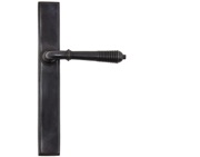 From The Anvil Reeded Slimline Lever Latch Set, Sprung Door Handles, Aged Bronze - 45427 (sold in pairs)