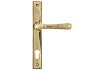 From The Anvil Hammered Newbury Slimline Espagnolette Door Handles (92mm C/C), Aged Brass - 45498 (sold in pairs)
