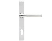From The Anvil Brompton Knurled Slimline Espagnolette Door Handles (92mm C/C), Polished Chrome - 45525 (sold in pairs)