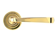 From The Anvil Avon Door Handles On Art Deco Rose, Aged Brass - 45612 (sold in pairs)