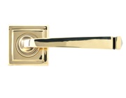 From The Anvil Avon Door Handles On Square Rose, Aged Brass - 45614 (sold in pairs)