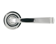 From The Anvil Avon Door Handles On Round Rose, Polished Chrome With Art Deco Rose - 45616 (sold in pairs)