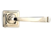 From The Anvil Avon Door Handles On Square Rose, Polished Nickel - 45622 (sold in pairs)