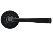 From The Anvil Avon Door Handles On Round Rose, Black With Plain Rose - 45623 (sold in pairs)