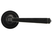 From The Anvil Avon Door Handles On Round Rose, External Beeswax With Art Deco Rose - 45628 (sold in pairs)