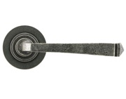 From The Anvil Avon Door Handles On Round Rose, Pewter With Plain Rose - 45631 (sold in pairs)