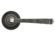 From The Anvil Avon Door Handles On Round Rose, Pewter With Beehive Rose - 45633 (sold in pairs)