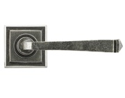 From The Anvil Avon Door Handles On Square Rose, Pewter - 45634 (sold in pairs)
