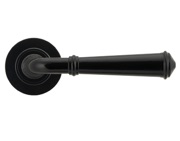 From The Anvil Regency Door Handles On Round Rose, Black With Plain Rose - 45635 (sold in pairs)