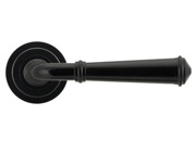 From The Anvil Regency Door Handles On Round Rose, Black With Art Deco Rose - 45636 (sold in pairs)