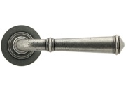 From The Anvil Regency Door Handles On Round Rose, Pewter With Plain Rose - 45643 (sold in pairs)