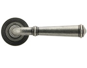 From The Anvil Regency Door Handles On Round Rose, Pewter With Beehive Rose - 45645 (sold in pairs)