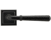 From The Anvil Hammered Newbury Door Handles On Square Rose, Black - 45650 (sold in pairs)
