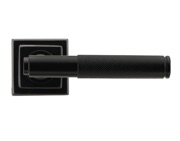 From The Anvil Brompton Knurled Door Handles On Square Rose, Black - 45674 (sold in pairs)