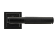 From The Anvil Brompton Knurled Door Handles On Square Rose, Matt Black - 45678 (sold in pairs)