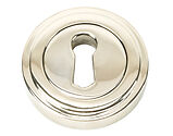 From The Anvil Standard Profile Art Deco Round Escutcheon, Polished Nickel - 45692