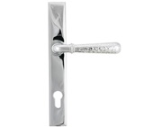 From The Anvil Hammered Newbury Slimline Espagnolette Door Handles (92mm C/C), Polished Chrome - 45772 (sold in pairs)