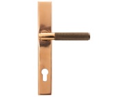 From The Anvil Knurled Brompton Slimline Espagnolette Door Handles (92mm C/C), Polished Bronze - 45776 (sold in pairs)