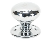 From The Anvil Hammered Mushroom Mortice/Rim Knob Set, Polished Chrome - 46033 (sold in pairs)