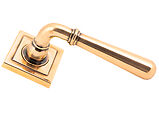 From The Anvil Newbury Door Handles On Square Rose, Polished Bronze - 46068 (sold in pairs)