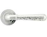 From The Anvil Hammered Newbury Door Handles On Plain Rose, Polished Chrome - 46073 (sold in pairs)