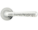 From The Anvil Hammered Newbury Door Handles On Art Deco Rose, Polished Chrome - 46074 (sold in pairs)