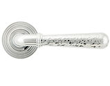 From The Anvil Hammered Newbury Door Handles On Beehive Rose, Polished Chrome - 46075 (sold in pairs)