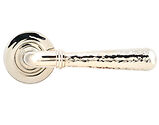 From The Anvil Hammered Newbury Door Handles On Plain Rose, Polished Nickel - 46077 (sold in pairs)
