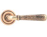 From The Anvil Hammered Newbury Door Handles On Art Deco Rose, Polished Bronze - 46086 (sold in pairs)