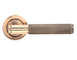 From The Anvil Brompton Door Handles On Plain Rose, Polished Bronze - 46101 (sold in pairs)