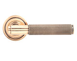 From The Anvil Brompton Door Handles On Art Deco Rose, Polished Bronze - 46102 (sold in pairs)