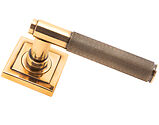 From The Anvil Brompton Door Handles On Square Rose, Polished Bronze - 46104 (sold in pairs)