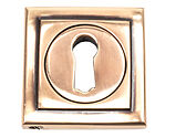 From The Anvil Standard Profile Plain Square Escutcheon, Polished Bronze - 46120