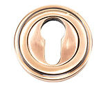 From The Anvil Euro Profile Art Deco Round Escutcheon, Polished Bronze - 46126