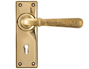From The Anvil Hammered Newbury Door Handles, Aged Brass - 46209 (sold in pairs)