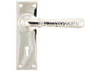 From The Anvil Hammered Newbury Door Handles, Polished Nickel - 46217 (sold in pairs)