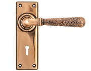 From The Anvil Hammered Newbury Door Handles, Polished Bronze - 46225 (sold in pairs)