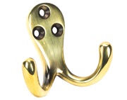 From The Anvil Celtic Double Robe Hook, Aged Brass - 46296