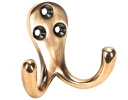 From The Anvil Celtic Double Robe Hook, Polished Bronze - 46300