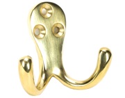 From The Anvil Celtic Double Robe Hook, Polished Brass - 46301