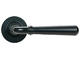 From The Anvil Newbury Door Handles On Round Rose, Matt Black With Plain Rose - 46459 (sold in pairs)