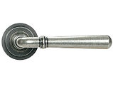 From The Anvil Newbury Door Handles On Round Rose, Pewter With Art Deco Rose - 46464 (sold in pairs)