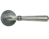 From The Anvil Hammered Newbury Door Handles On Round Rose, Pewter With Beehive Rose - 46469 (sold in pairs)