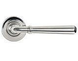 From The Anvil Newbury Door Handles On Plain Rose, Polished Marine Stainless Steel - 46514 (sold in pairs)