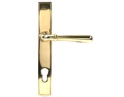 From The Anvil Newbury Slimline Lever Espagnolette, Sprung Door Handles, Polished Brass - 46529 (sold in pairs)