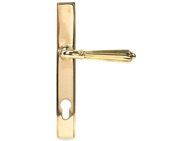 From The Anvil Hinton Slimline Lever Espagnolette, Sprung Door Handles, Polished  Brass - 46547 (sold in pairs)
