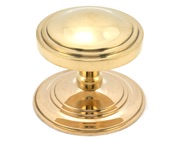 From The Anvil Art Period Deco Centre Door Knob, Polished Brass - 46553