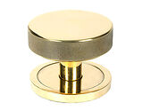 From The Anvil Brompton Plain Rose Centre Door Knob, Aged Brass - 46734