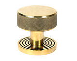 From The Anvil Brompton Beehive Rose Mortice/Rim Knob Set, Aged Brass - 46776 (sold in pairs)