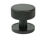 From The Anvil Brompton Plain Rose Mortice/Rim Knob Set, Aged Bronze - 46786 (sold in pairs)